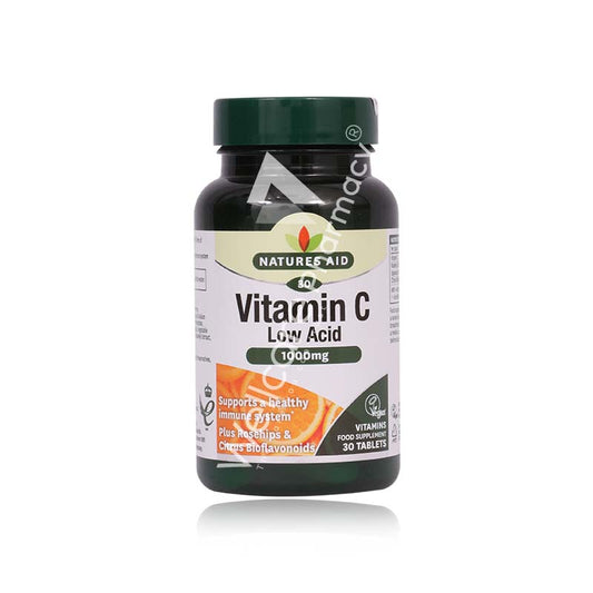 Natures Aid Vitamin C 1000Mg Low Acid Tablets 30'S