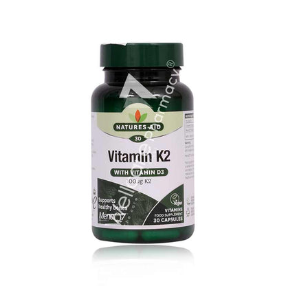 Natures Aid Vitamin K2 With Vitamin D3 Capsules 30'S