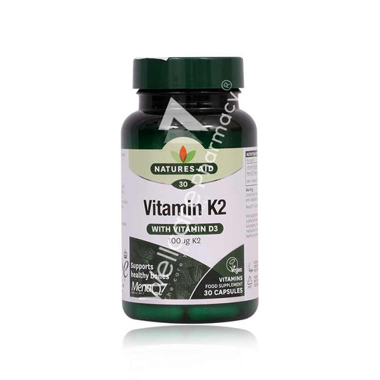 Natures Aid Vitamin K2 With Vitamin D3 Capsules 30'S