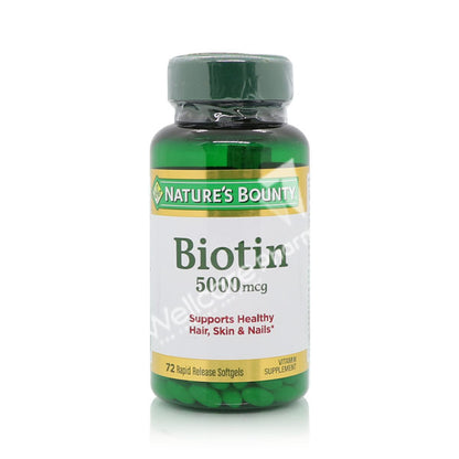 Natures Bounty Biotin 5000 Mcg  Softgel72's