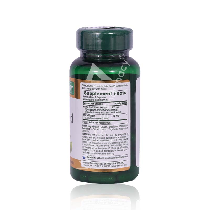 Natures Bounty-Horny Goat Weed With Maca Capsules 1X60's