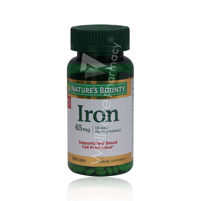 NATURE'S BOUNTY IRON 65MG TABLETS 100'S