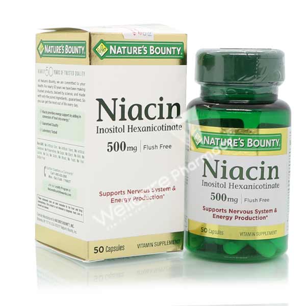 Natures Bounty Niacin Flush Free 500Mg Capsules 50'S