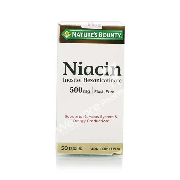 Natures Bounty Niacin Flush Free 500Mg Capsules 50'S