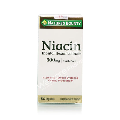 Natures Bounty Niacin Flush Free 500Mg Capsules 50'S