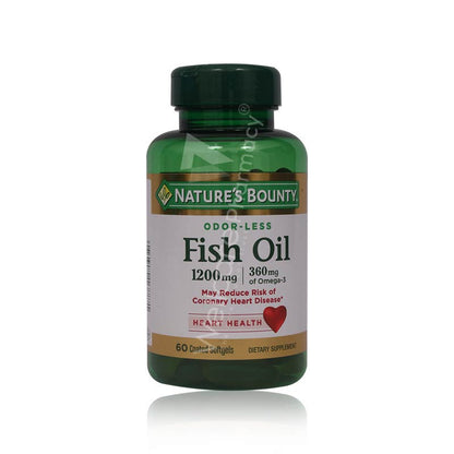 Natures Bounty-Odourless Fish Oil 1200mg Omega 3 360mg 60'S
