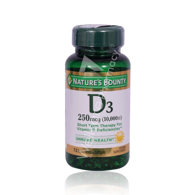 Nature's Bounty-Vitamin D3 10000 Iu Capsules 1X72's
