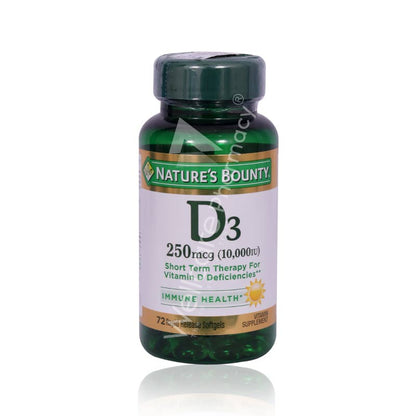 Nature's Bounty-Vitamin D3 10000 Iu Capsules 1X72's
