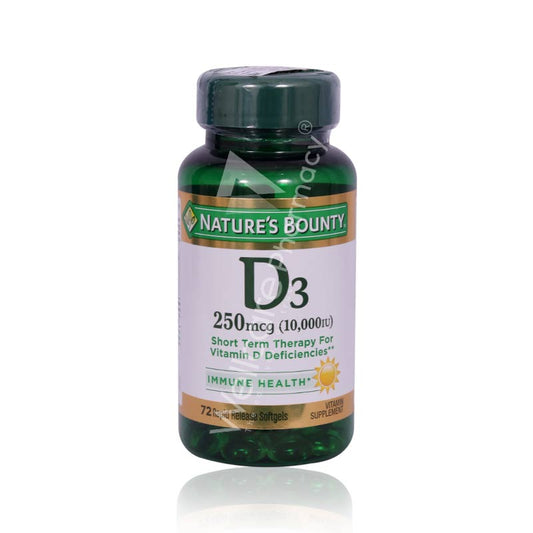 Nature's Bounty-Vitamin D3 10000 Iu Capsules 1X72's