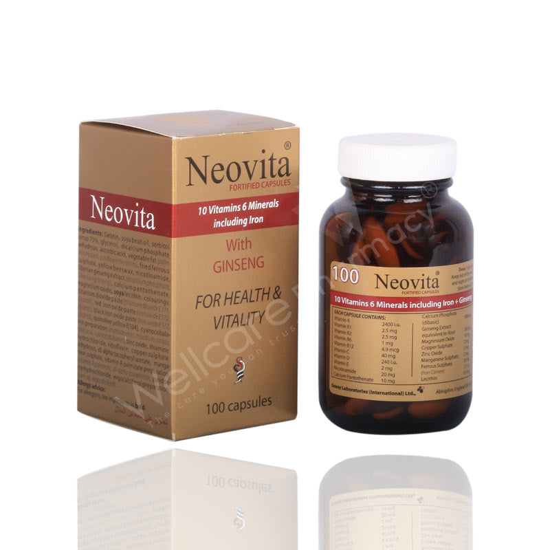 Neovita Vitamins & Minerals Capsules 100'S Neovita Vitamins & Minerals Capsules 100'S