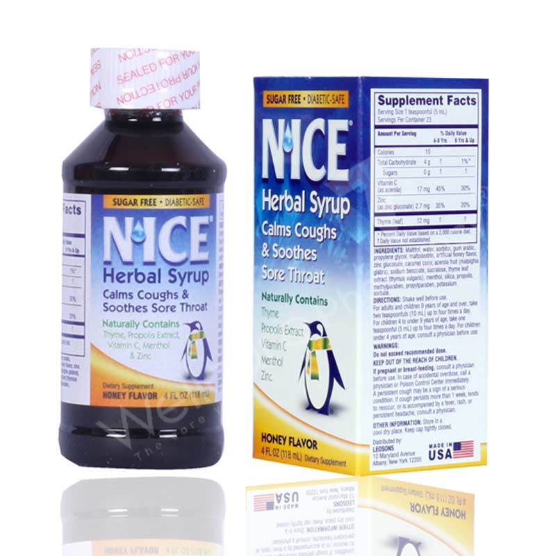 Nice Herbal Syrup Sugar Free 118Ml