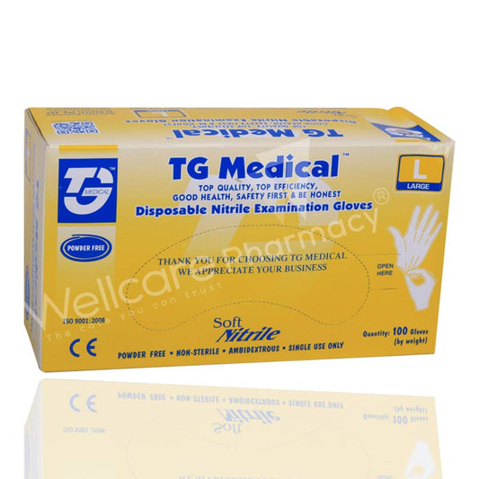 Nitrile Examination Gloves Powder Free Large100's