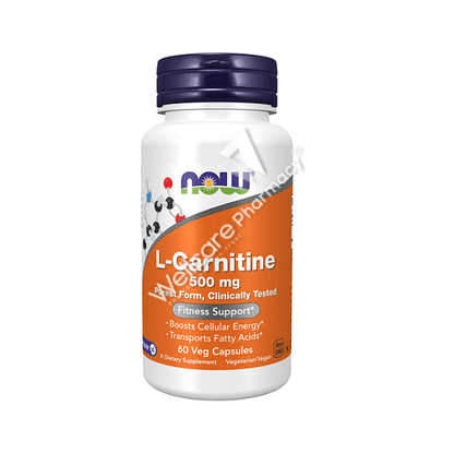 Now L-Carnitine 500Mg Capsules 60'S - Wellcare Pharmacy