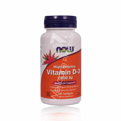 Now Vitamin D3 1000iu Softgels 180'S - Wellcare Pharmacy