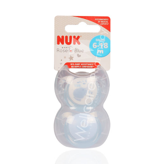Nuk Blue  6-18 Months  Silicon Soother 2'S