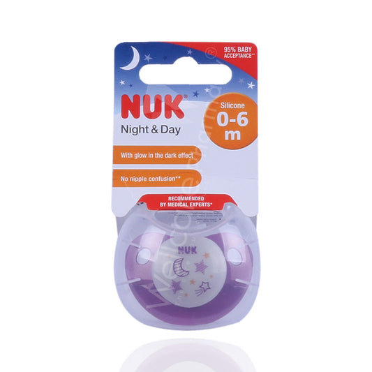Nuk Day & Night Silicone Pacifier Small 0-6 Months 1'S