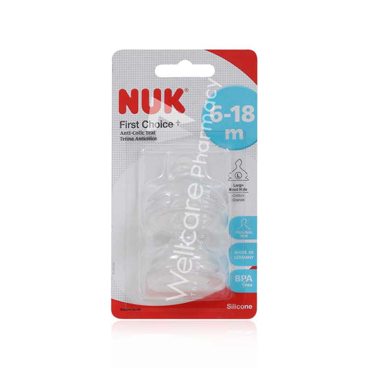 NUK FIRST CHOICE PLUS SILICONE TEAT S2 6-18M 2'S
