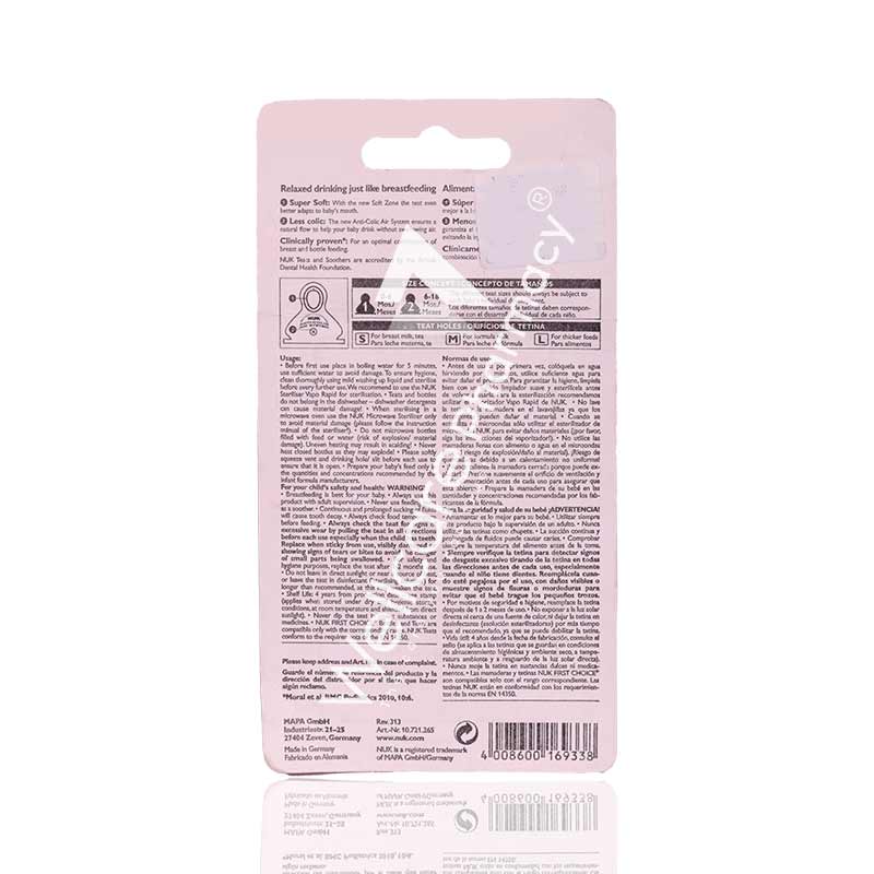 Nuk First Choice Plus Silicone Teat S2 6-18M 2'S
