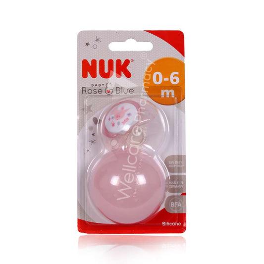 Nuk Pacifier Plus Box 0-6M Rose 1'S