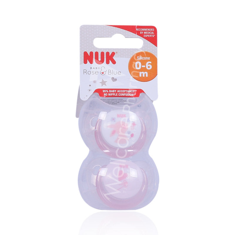 Nuk Rose 0 To 6 Months Sili Sooth 2'S
