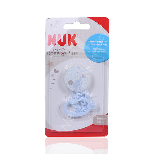 Nuk Rose & Blue Soother Chain 1'S