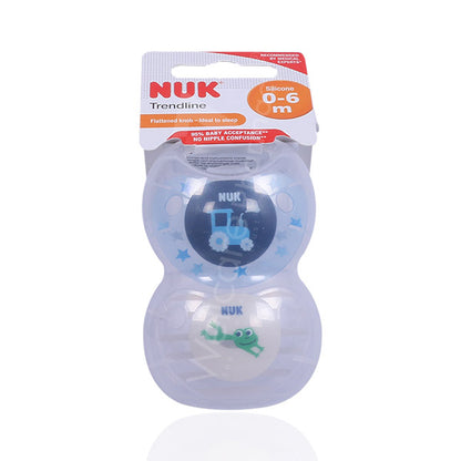 Nuk Trendline  0-6M Silicone Soother 2'S