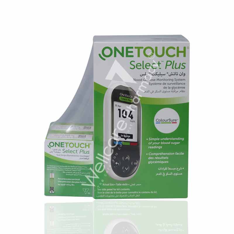One Touch Select Plus Blood Glucose Monitoring System+100Strips