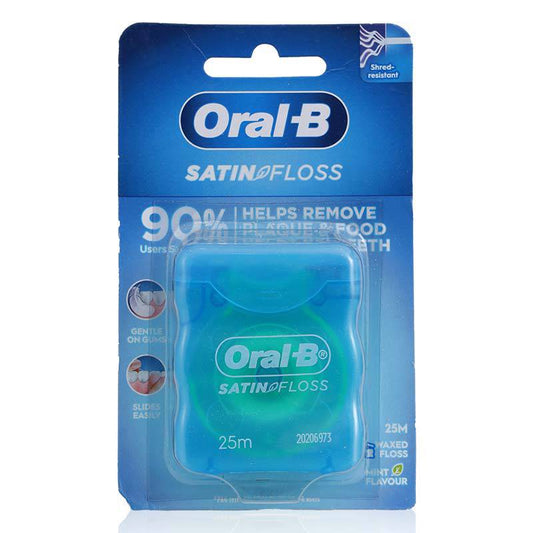 Oral B Waxed Floss Satin Tape Mint 25M – Wellcare Pharmacy