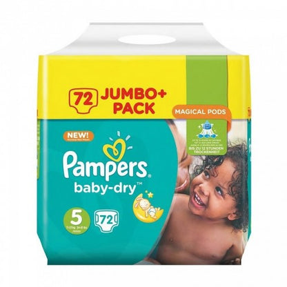 Pampers No5 Baby Dry Nappies 11 To 16kg 72'S