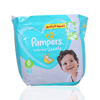 Pampers No6 Baby Dry Diapers 13-18kg 62'S