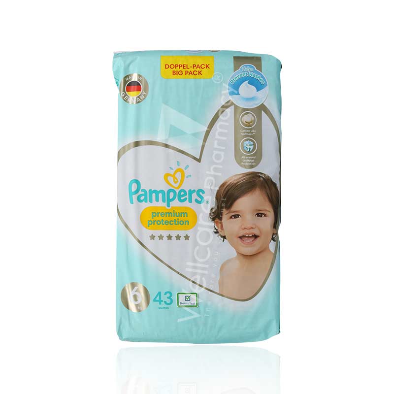 Pampers Premium Protection No:6 Diapers, Size: 13+ Kg 43Pcs Pampers Premium Protection No:6 Diapers, Size: 13+ Kg 43Pcs