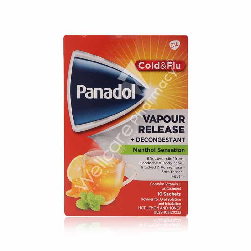 Panadol Cold & Flu Vapour Release Decongestant Sachets 10'S
