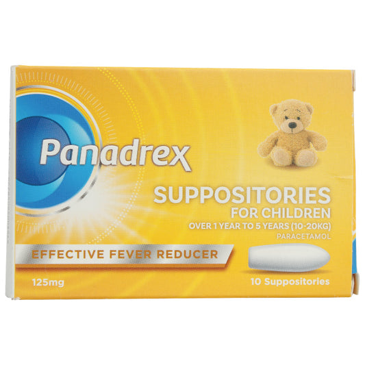 Panadrex 125mg Suppositories 10'S - Wellcare Pharmacy