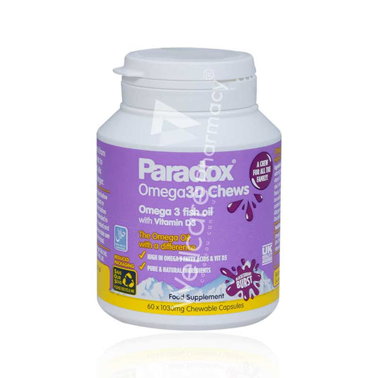 Paradox Omega 3D Fish Oil Chewable Capsules 60'S