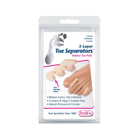 Pedifix 3Layer Toe Separators Mix Small-2 Medium -2 Large-2