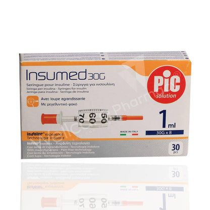 Pic Insumed 1Ml Insulin Syringe 30G 30'S - Wellcare Pharmacy