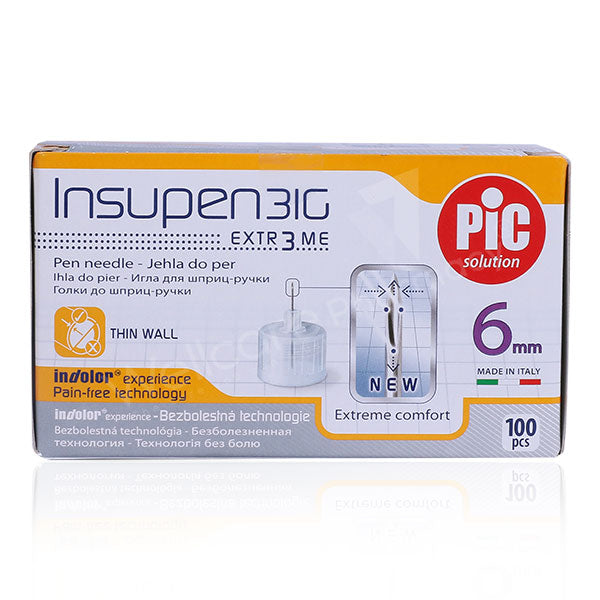 Pic Insupen -Insulin Pen Needles 6mm 31g 1x100'S