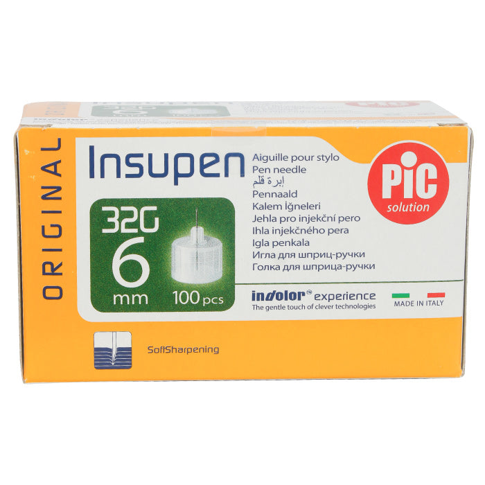 Pic Insupen Insulin Pen Needles 6mm 32g 100'S