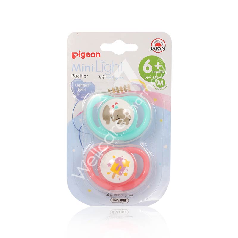 Pigeon Minilight Pacifer Double Girl Ice Cream & Elephant 6+M (M)