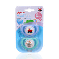 Pigeon Minilight Pacifier Single 0 Months Plus Boy Train & Rabbit