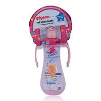 Pigeon Tall Straw Bottle Pink 300Ml