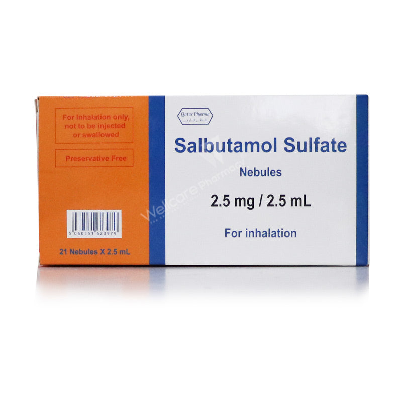 QATAR PHARMA SALBUTAMOL SULFATE NEBULES 2.5MG/2.5ML 21'S