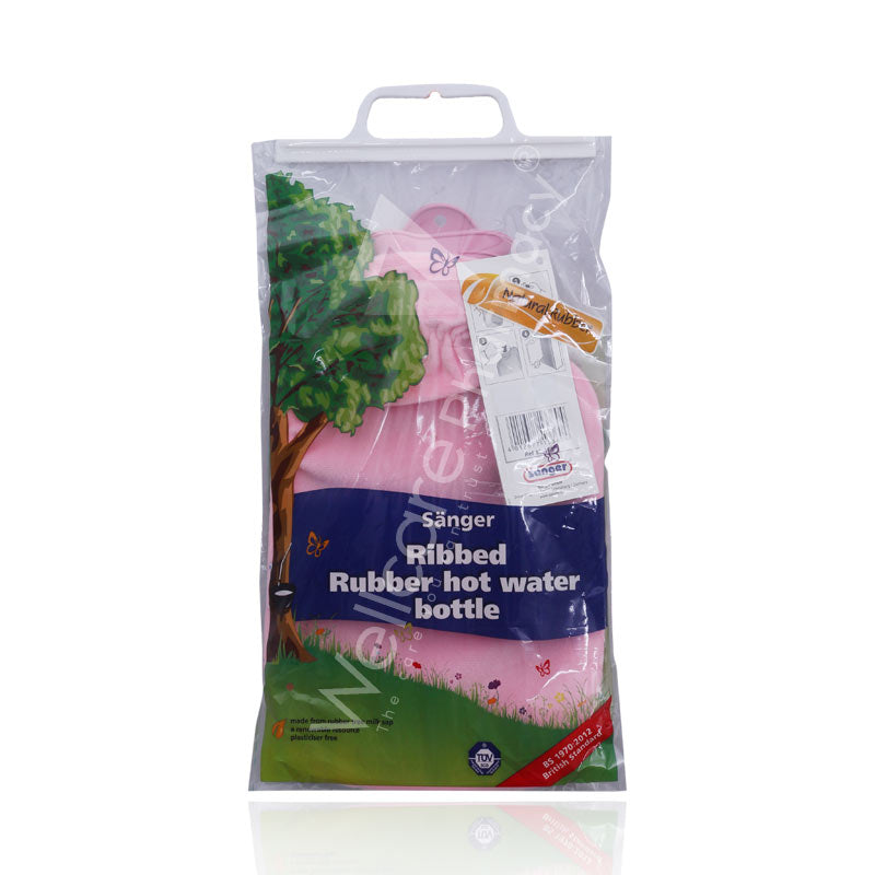 Sanger Hot Water Bag One Side Ribbed Pink