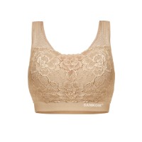 SANKOM BREATHABLE CLASSIC BRA WITH LACE BIEGE LARGE