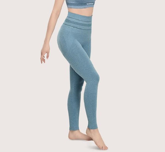 SANKOM GREY MELANGE PATENT YOGA CAPRI LEGGINGS L AND XL