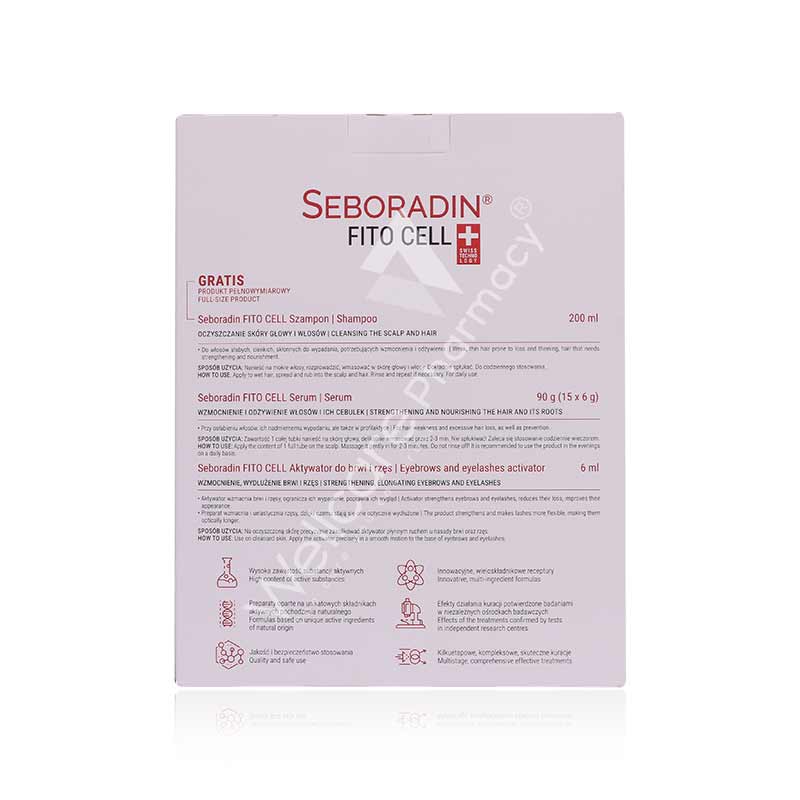 Seboradin Fitocell Gift Set-Serum 15X6g+Eyebrow&Eyelash Activator 6Ml+Shampoo 200Ml