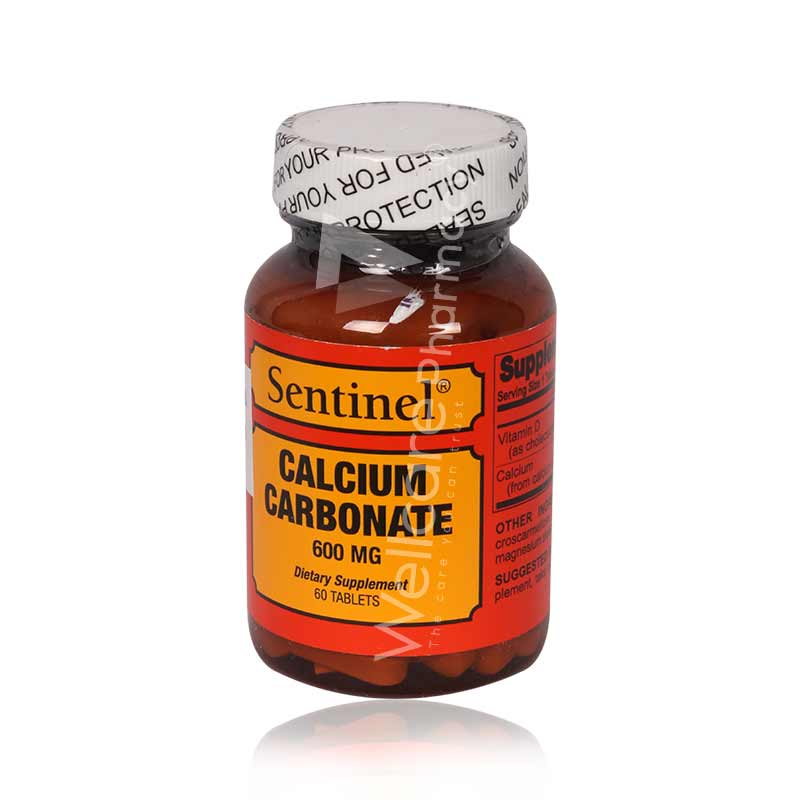 Sentinel Calcium Carbonate 600mg Tablets 60'S