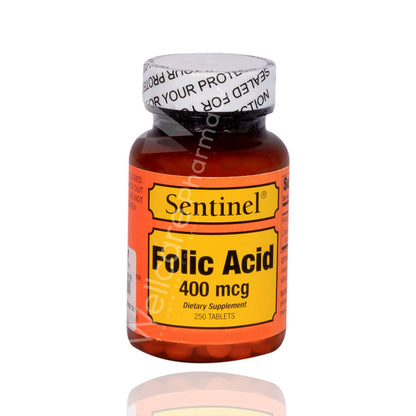 Sentinel Folic Acid 400Mcg Tablets 250'S