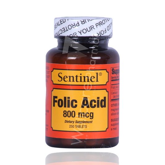 SENTINEL FOLIC ACID 800MCG TAB 250'S