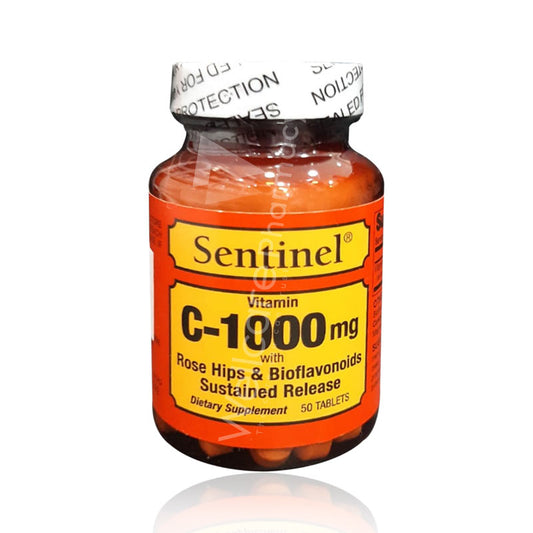 Sentinel Vitamin C-1000mg Rose Hips & Bioflavonoids Sustained Release 50'S